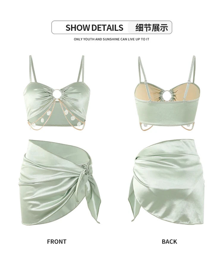 One-Piece Swimsuit Women's Summer Three-Piece Sexy 2025 New Push-Up Slimming Look Vacation High-End Bikini Hot Spring Bathing