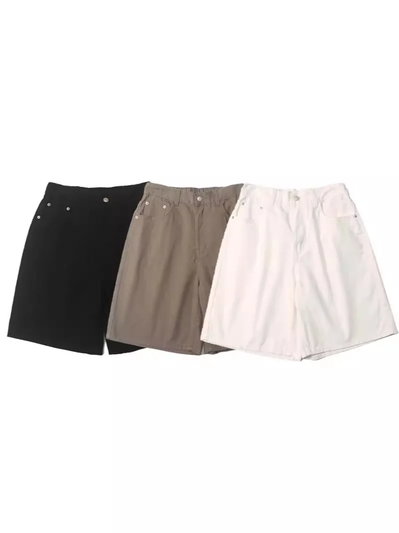 LKTM Men's# American Retro vintage Straight Pants Men's Niche Couples Joker Simple Casual Shorts