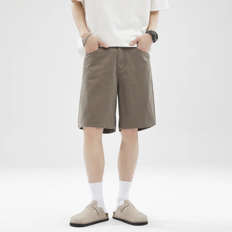LKTM Men's# American Retro vintage Straight Pants Men's Niche Couples Joker Simple Casual Shorts