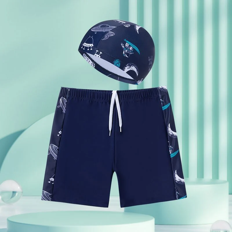 Children's swimming trunks boys swimming trunks boxer small and medium-sized children's swimsuit fat treasure training quick-drying swimsuit suit wholesale