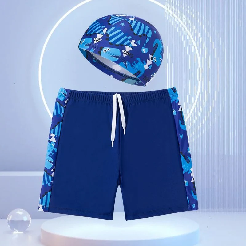 Children's swimming trunks boys swimming trunks boxer small and medium-sized children's swimsuit fat treasure training quick-drying swimsuit suit wholesale