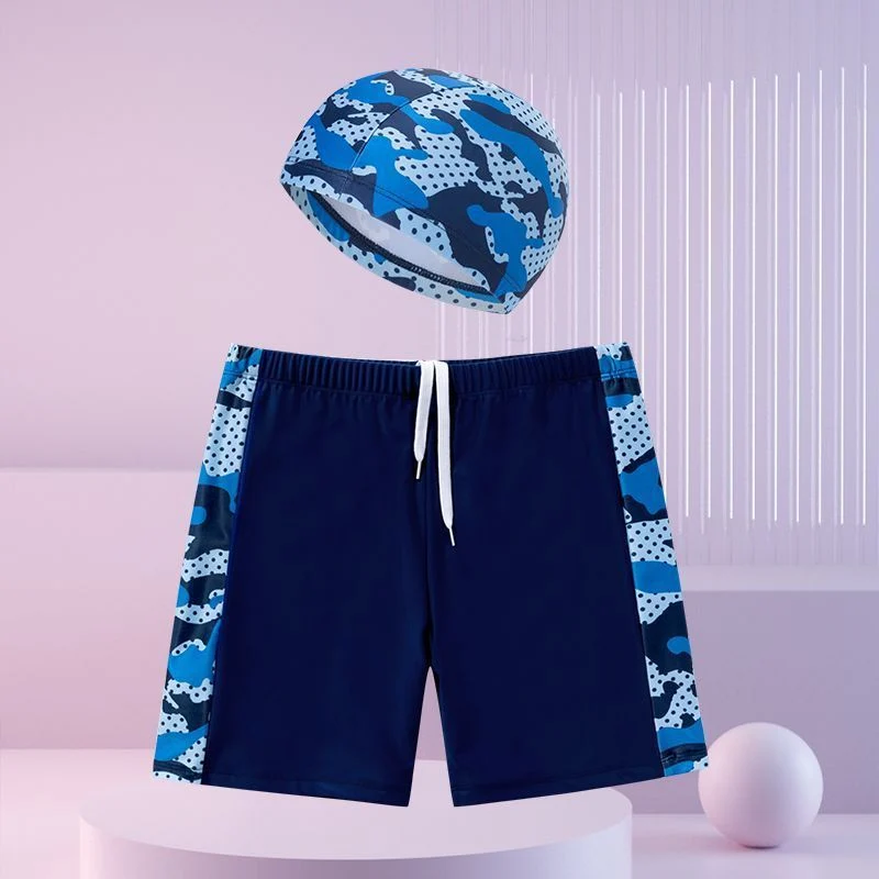Children's swimming trunks boys swimming trunks boxer small and medium-sized children's swimsuit fat treasure training quick-drying swimsuit suit wholesale
