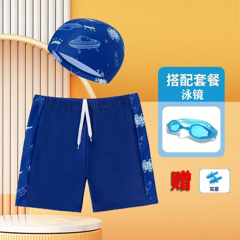 Children's swimming trunks boys swimming trunks boxer small and medium-sized children's swimsuit fat treasure training quick-drying swimsuit suit wholesale