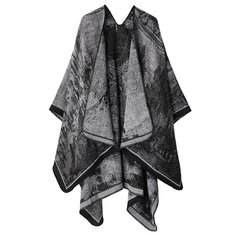 Jiangnan Watertown Knitted Shawl High-end Ethnic Style Cloak Western Sichuan Yunnan Travel Wear Imitation Cashmere Cape Women