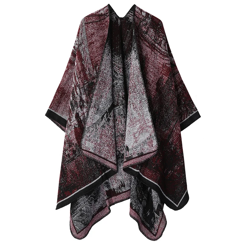 Jiangnan Watertown Knitted Shawl High-end Ethnic Style Cloak Western Sichuan Yunnan Travel Wear Imitation Cashmere Cape Women