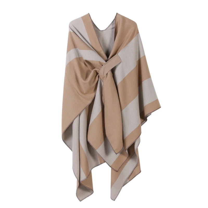 Jiangnan Watertown Knitted Shawl High-end Ethnic Style Cloak Western Sichuan Yunnan Travel Wear Imitation Cashmere Cape Women