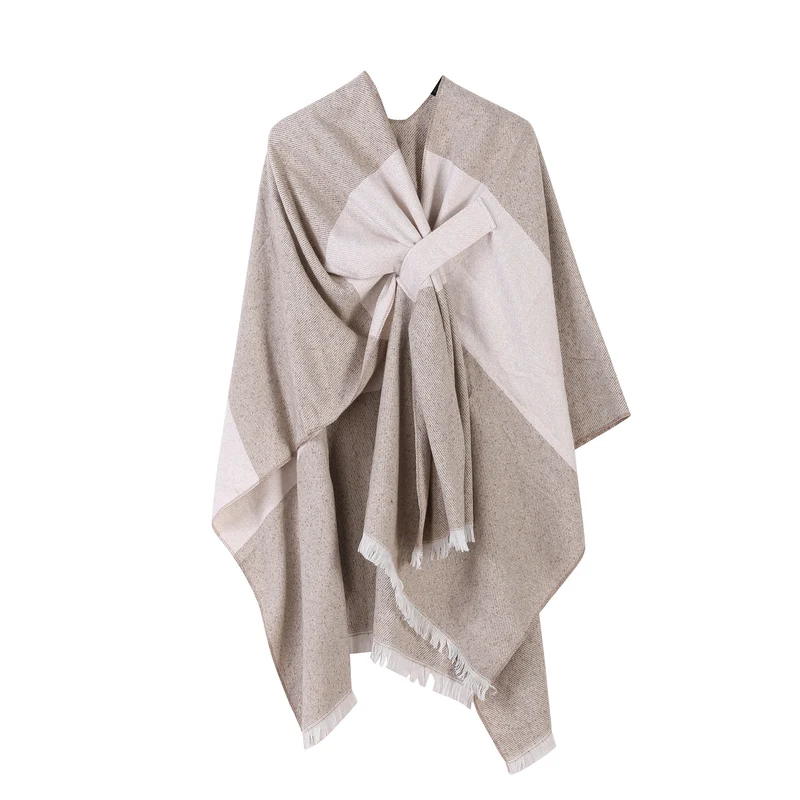 Jiangnan Watertown Knitted Shawl High-end Ethnic Style Cloak Western Sichuan Yunnan Travel Wear Imitation Cashmere Cape Women