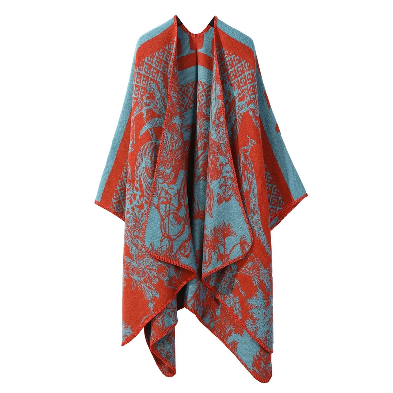 Jiangnan Watertown Knitted Shawl High-end Ethnic Style Cloak Western Sichuan Yunnan Travel Wear Imitation Cashmere Cape Women