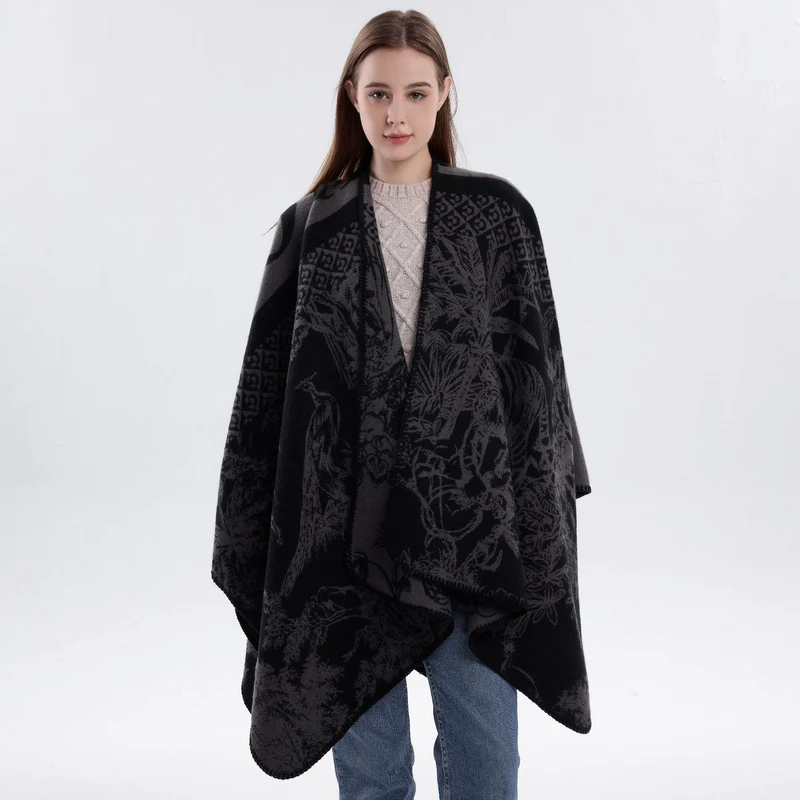 Jiangnan Watertown Knitted Shawl High-end Ethnic Style Cloak Western Sichuan Yunnan Travel Wear Imitation Cashmere Cape Women