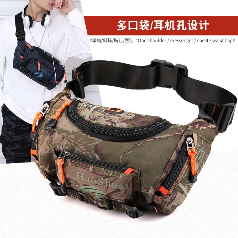 New Multifunctional Outdoor Waist Bag Sports Men's Shoulder Crossbody Bag Waterproof Chest Bag Cycling Climbing Large Capacity Waist Bag