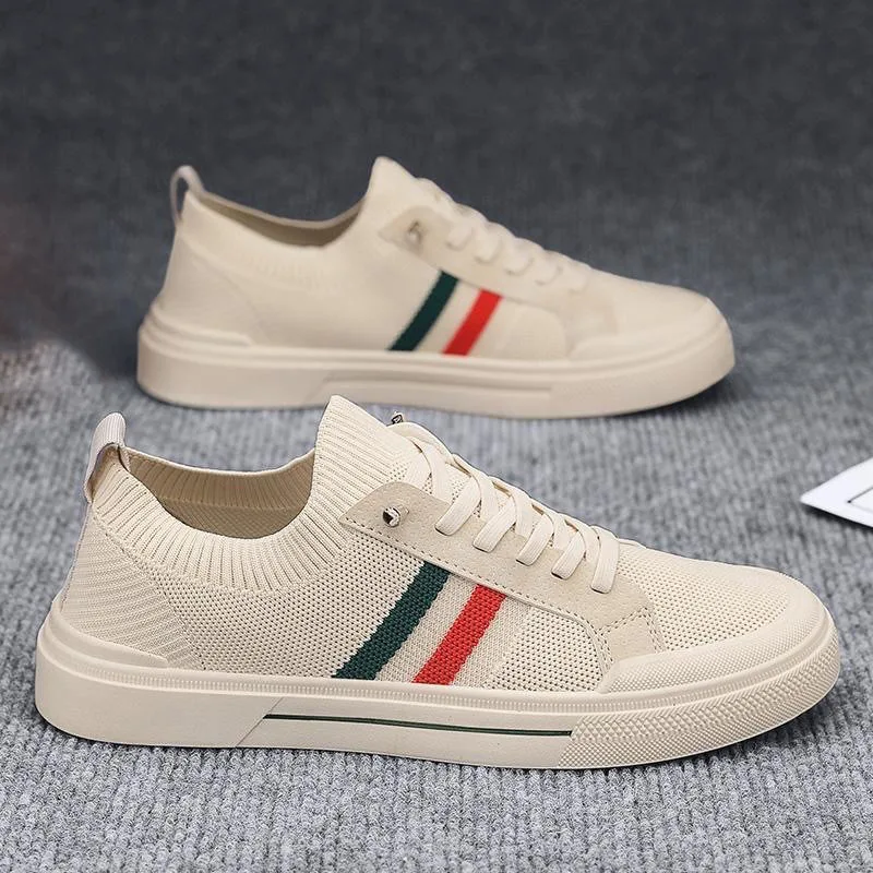 YF New Men's Casual Sports Shoes White Fashion Wear Resistant Shoes Men's Walking Shoes