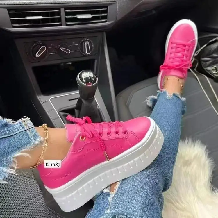 Platform White Shoes Woman Sneakers Fashion Ladies Trainers Baskets Femme Casual Chunky Sneakers Woman Big Size 43