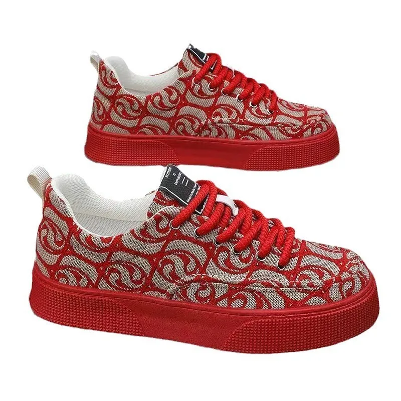 High Top Classic Canvas Shoes for Men's Breathable Flat Bottomed Men's Casual Canvas Shoes