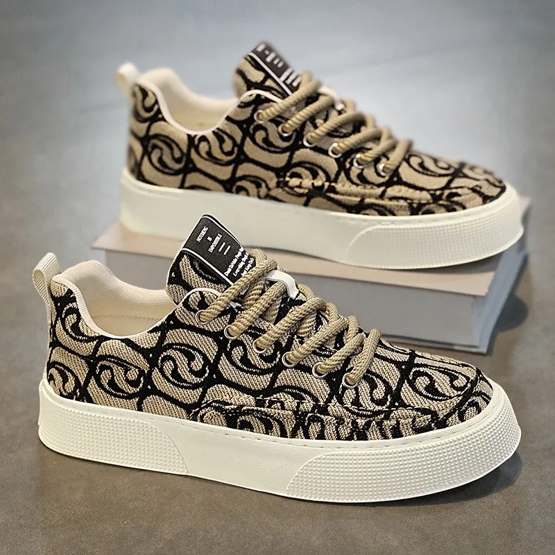 High Top Classic Canvas Shoes for Men's Breathable Flat Bottomed Men's Casual Canvas Shoes