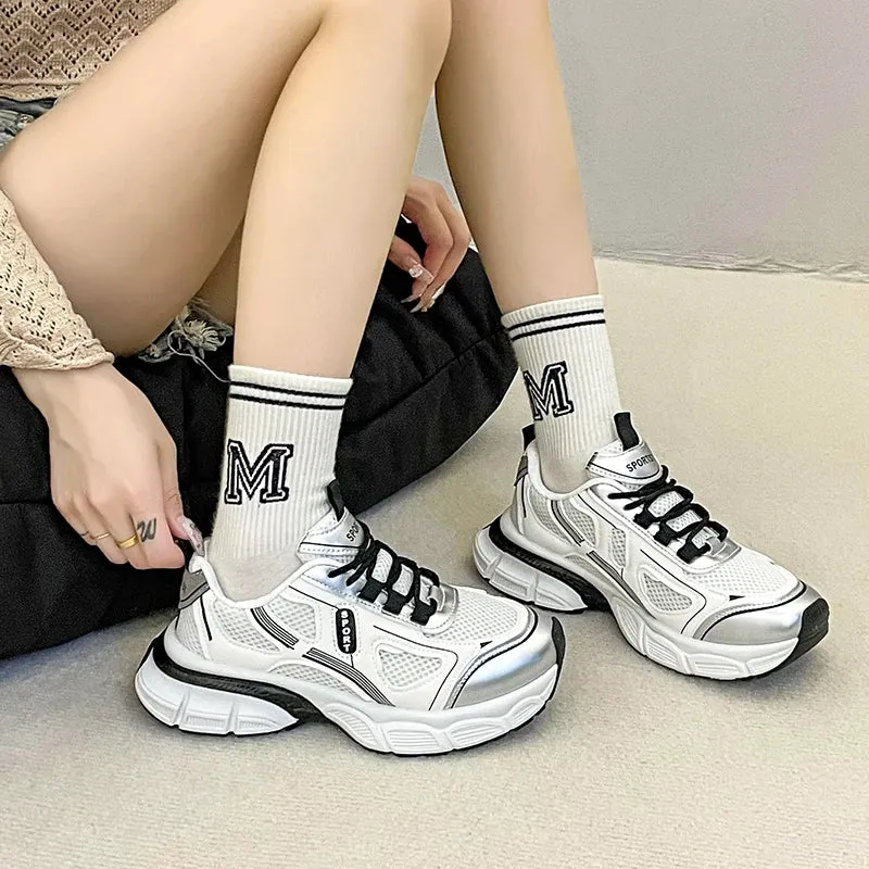 2024 Versatile Dad Shoes Spring and Summer New Casual Shoes for Women Mesh Soft Bottom Instagram Trendy Running Sneakers