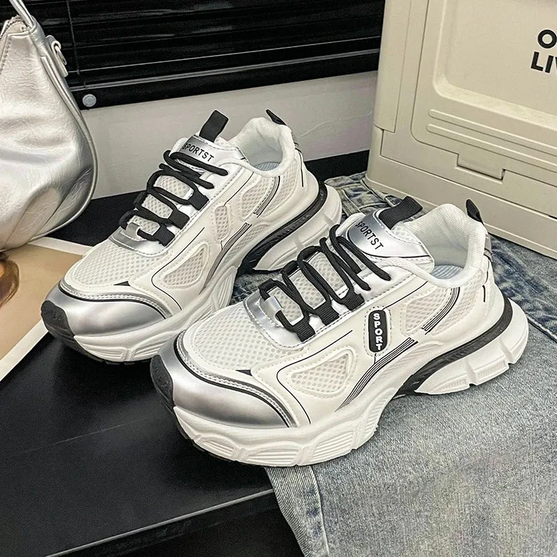 2024 Versatile Dad Shoes Spring and Summer New Casual Shoes for Women Mesh Soft Bottom Instagram Trendy Running Sneakers