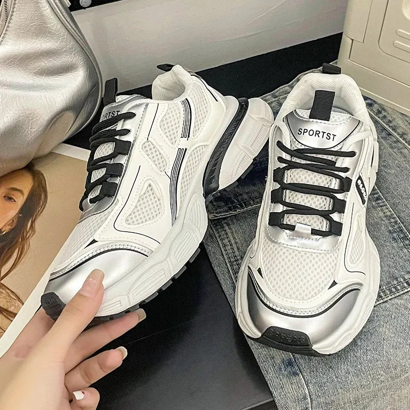 2024 Versatile Dad Shoes Spring and Summer New Casual Shoes for Women Mesh Soft Bottom Instagram Trendy Running Sneakers