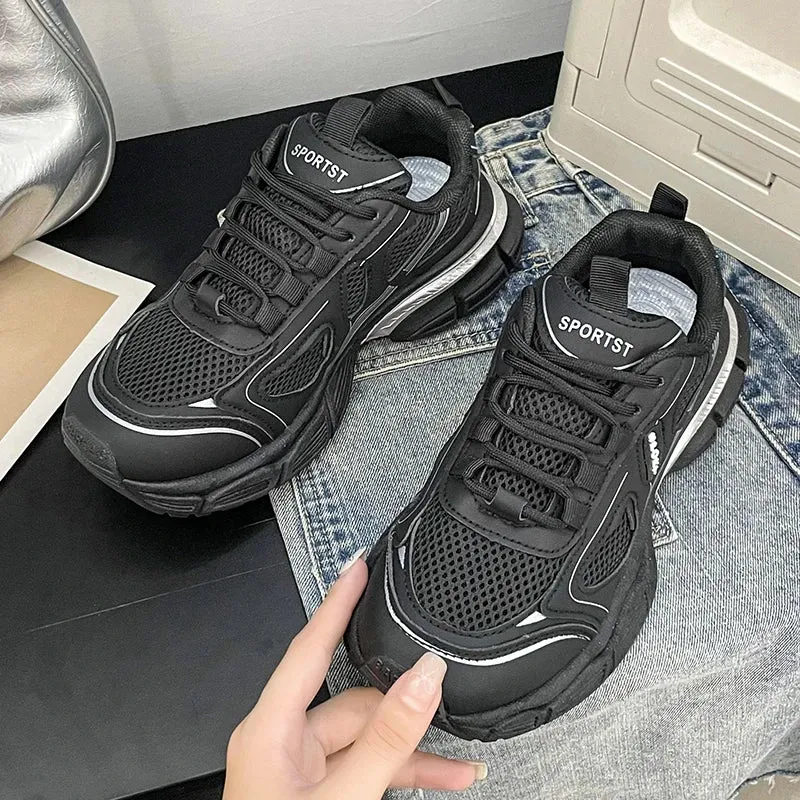 2024 Versatile Dad Shoes Spring and Summer New Casual Shoes for Women Mesh Soft Bottom Instagram Trendy Running Sneakers
