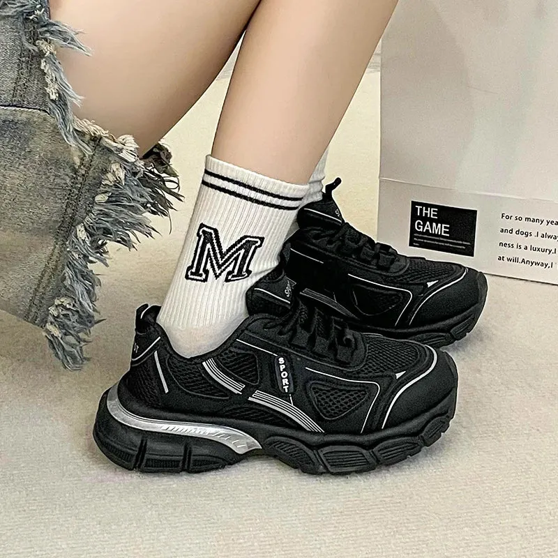 2024 Versatile Dad Shoes Spring and Summer New Casual Shoes for Women Mesh Soft Bottom Instagram Trendy Running Sneakers