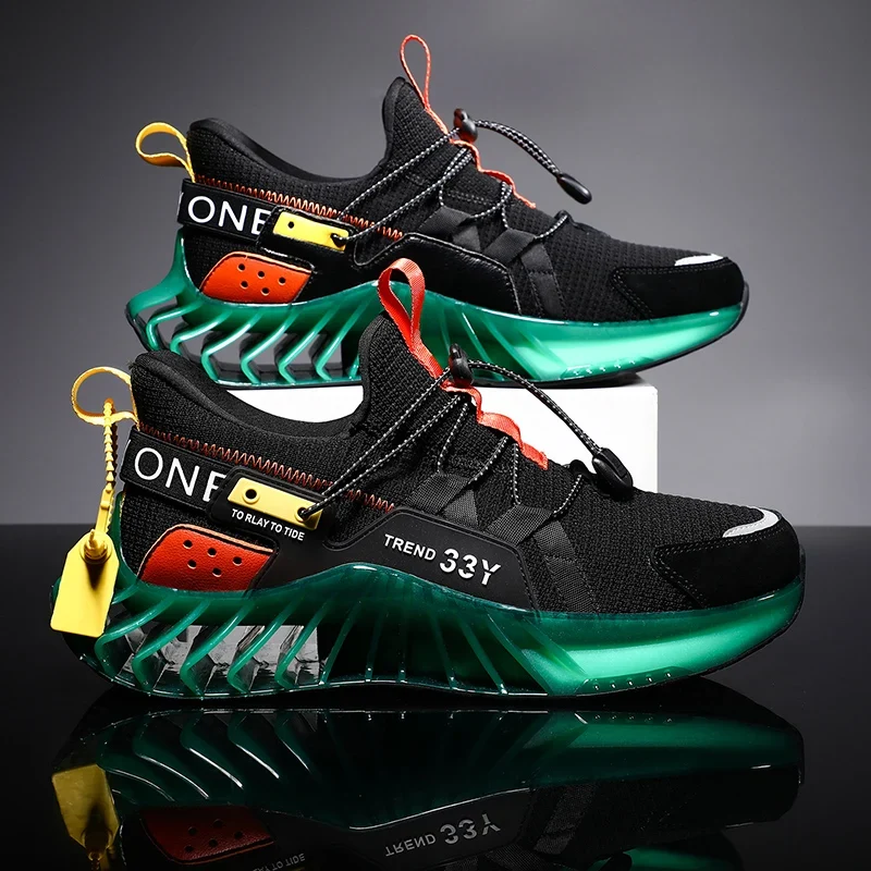 Mesh Fashion Sports Athletic Sneakers Slip on Mesh Fashion Sneakers Sports Shoes Trendy Blade Running Shoes for Men