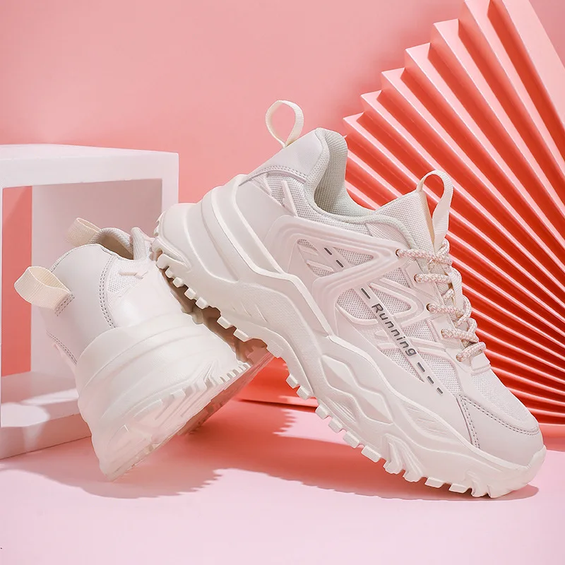 Women's & Men's 2026 Lighted Summer Platform Flat White Pink Casual Trainers Chunky Sport Sneakers Running Walking Shoes