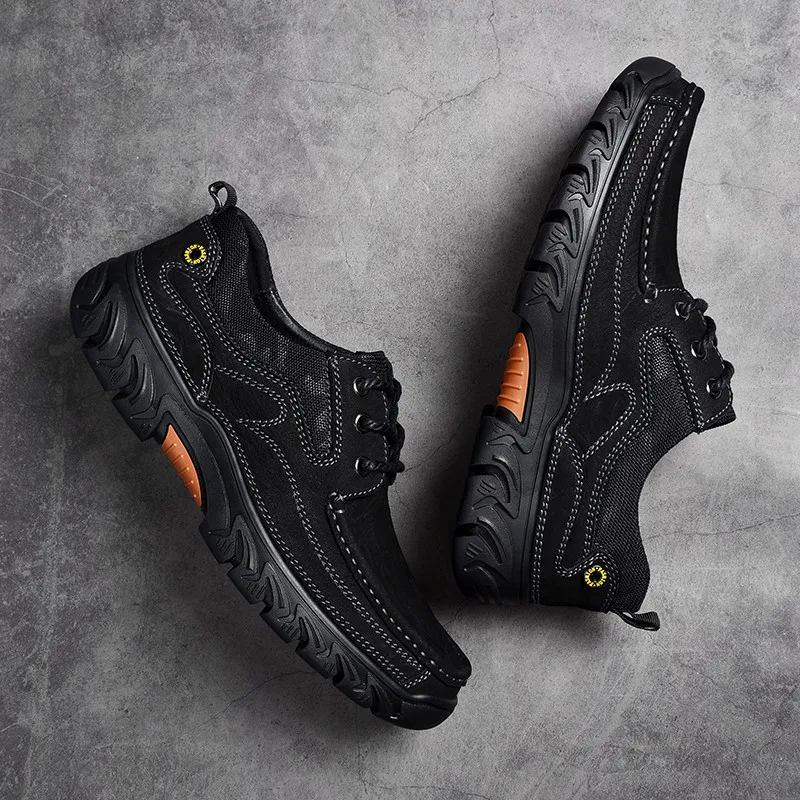 2025 Genuine Leather Sports Shoes Comfortable Fashion Lace up Men Outdoor Sports Sneakers Shoes