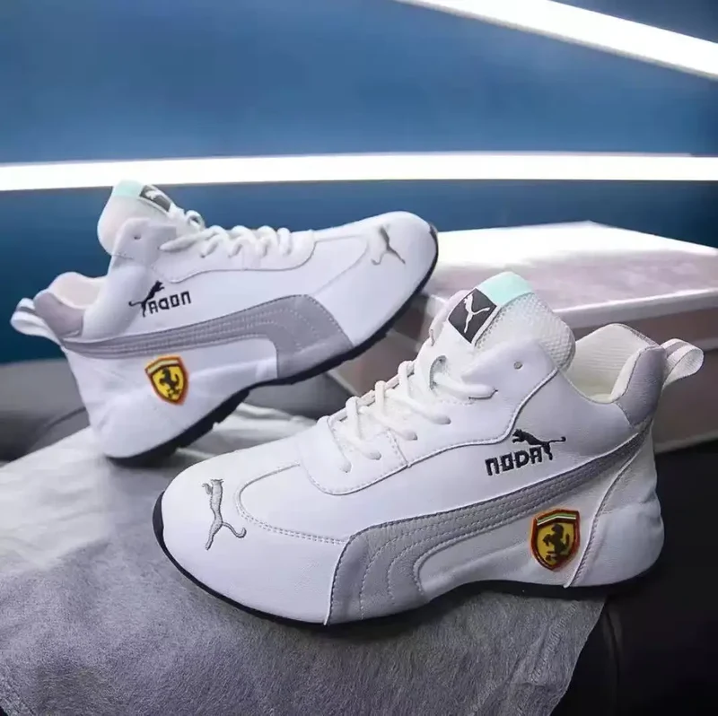 Women's Casual Sneakers Chunky Platform Shoes Unisex Leather Height Increasing Shoes