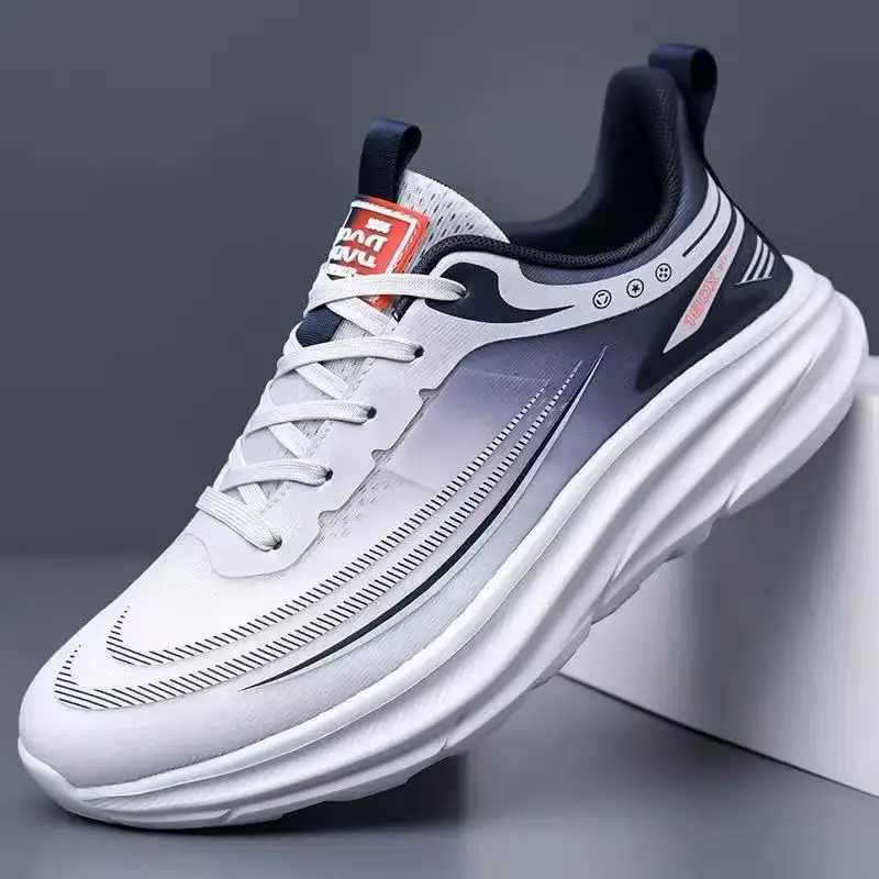 Neutral 2025 New Summer Mesh Breathable Ultra Light Shock Absorbing EVA Outsole Running Men's Student Solid Color Offset Printed
