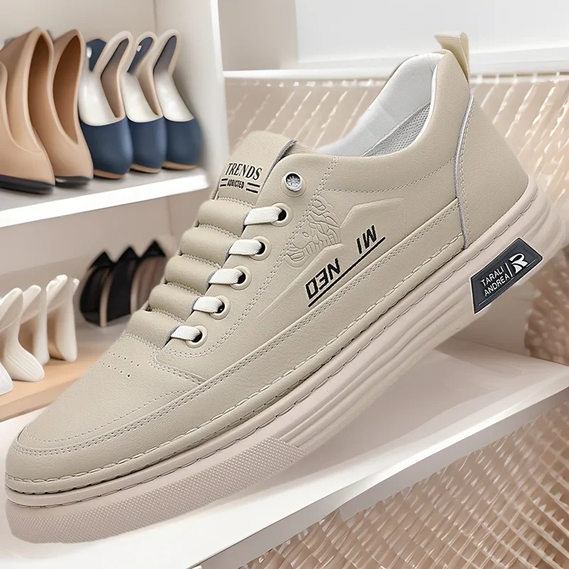 Trends Men Spring Casual Lace-Up Sneakers Round Toe Mesh Lining Rubber Outsole Anti Slippery Court Shoes