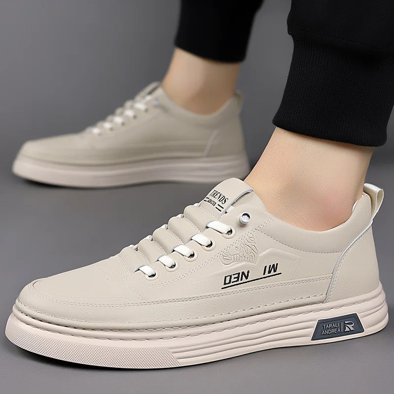 Trends Men Spring Casual Lace-Up Sneakers Round Toe Mesh Lining Rubber Outsole Anti Slippery Court Shoes