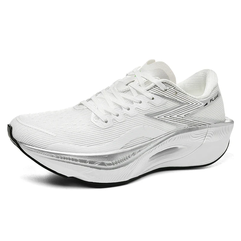 Latest Brand Logo Custom Carbon Fiber Flame Men Casual Sports Shoes Blank Mesh Breathable Women Fashion Running Walking Sneakers