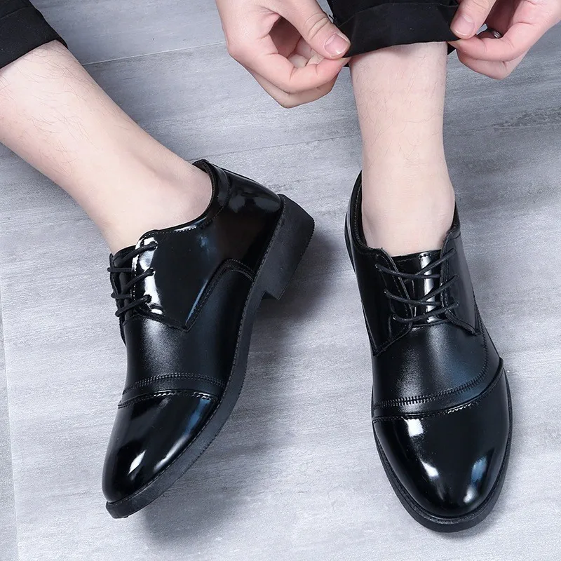 Leather Shoes for Men Business Attire Casual Shoes for British Youth, Leather Shoes for Men Groom's Leather Shoes for Men