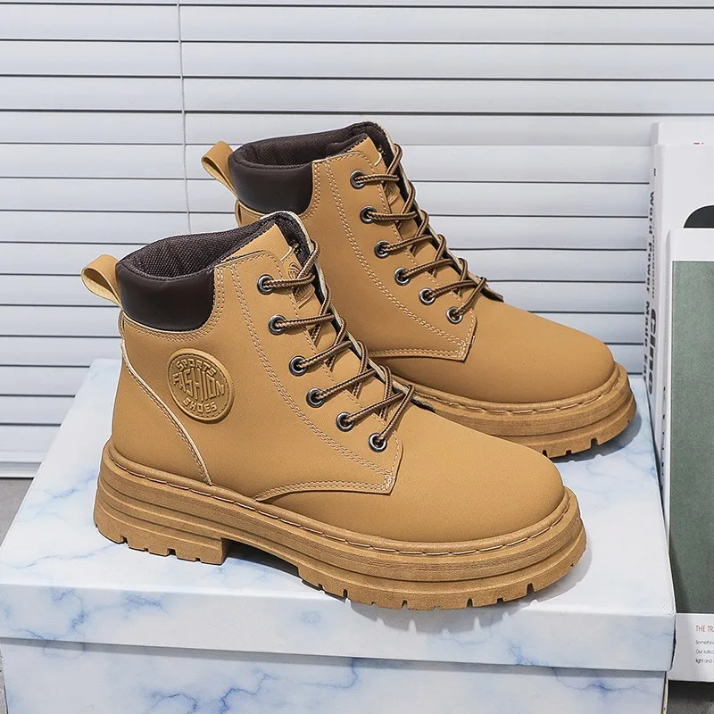 High Top Boots Women's Autumn New British Style Short Boots Versatile Thick Soled Casual Workwear Boots for Women