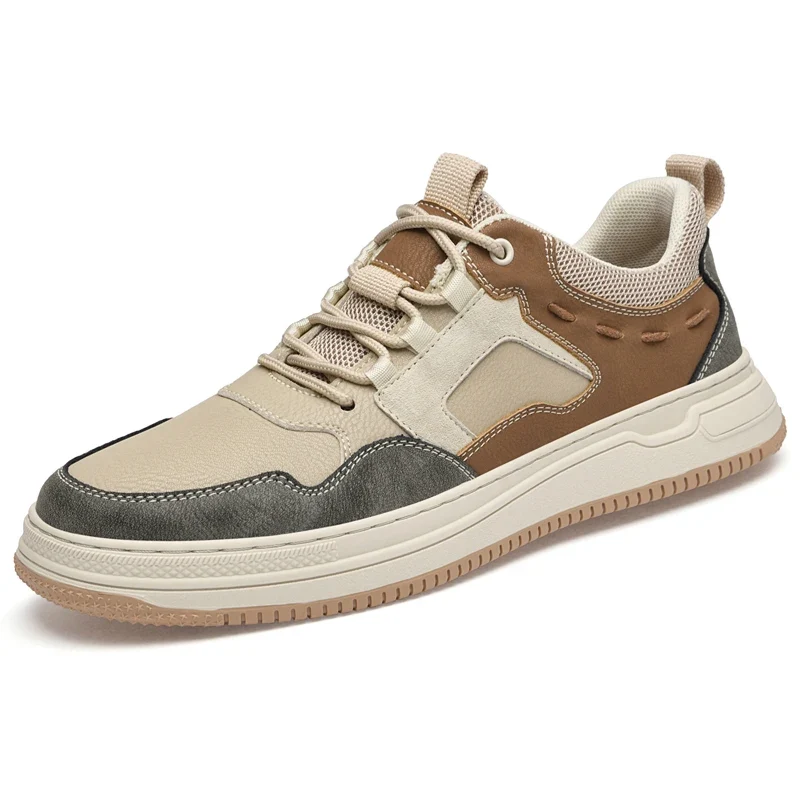 Men's Skateboarding Shoes Sneakers Skate Shoes Leather Sport Low-top Lace up Flats Retro Casual Leisure Spring Autumn Fashion