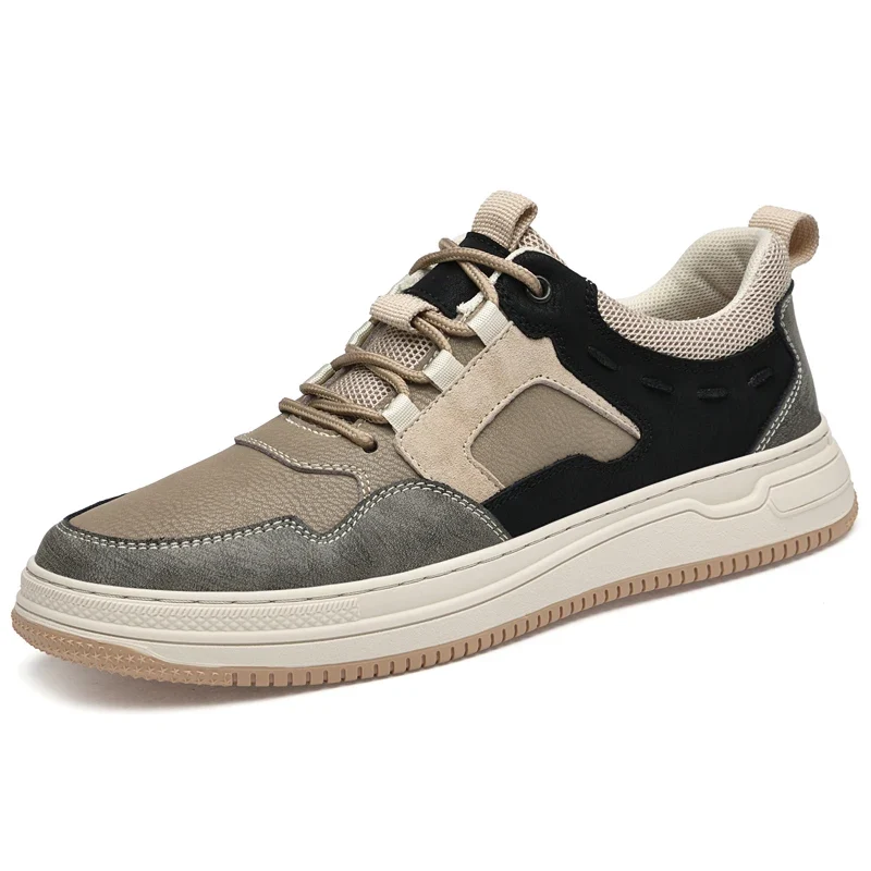 Men's Skateboarding Shoes Sneakers Skate Shoes Leather Sport Low-top Lace up Flats Retro Casual Leisure Spring Autumn Fashion