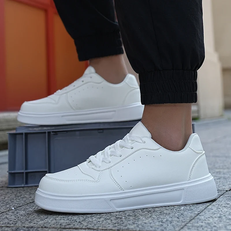 High Quality Casual Shoes Lace up Lightweight Comfortable Breathable Couple's Board White Men's Women's Walking Sneakers