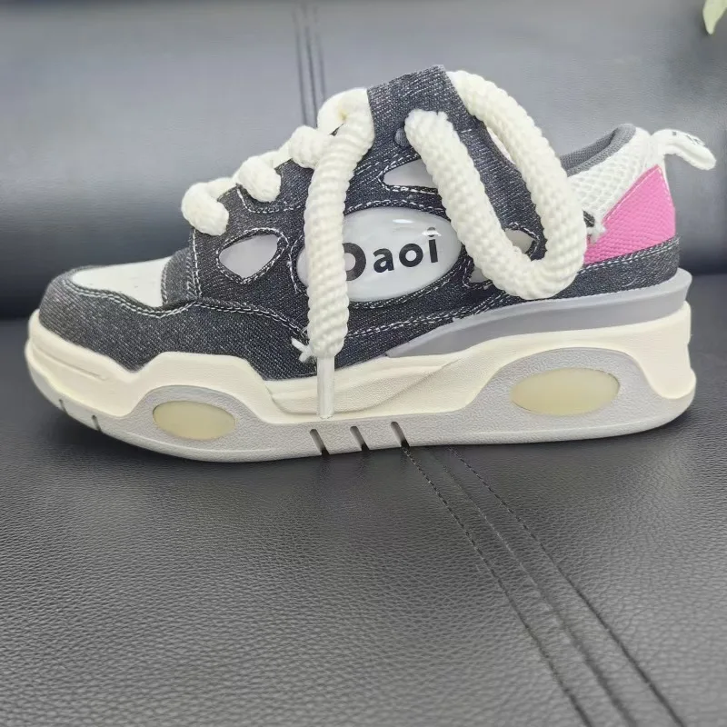2024 New Women's Casual Sneaker Soft Bottom Fashionable Comfortable Breathable Anti-Slippery Walking Height Increasing Platform