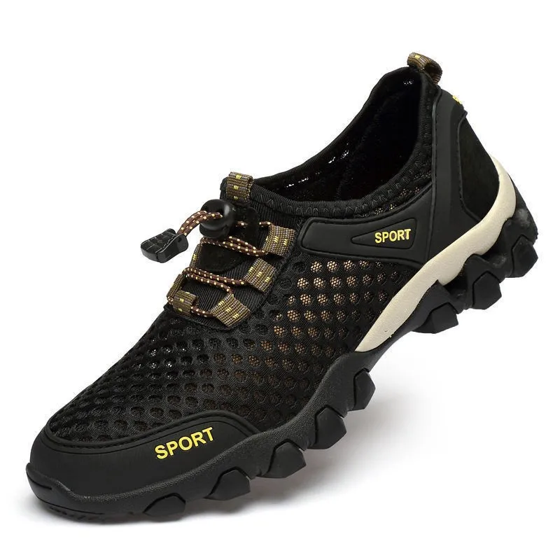 YF Spring New Breathable High-Top Job Shoes Men's Trendy All-Match Black Leather Shoes Casual Men's Board Shoes