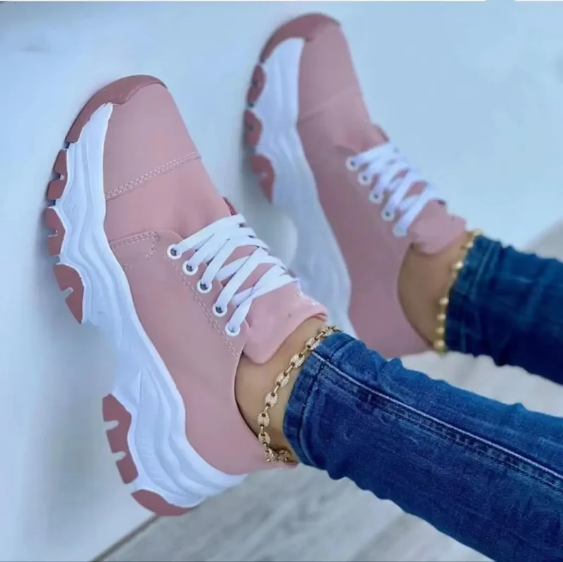 Lace-up Casual Shoes Mujer Ladies Sneakers Shoes Women Height Increasing Shoes