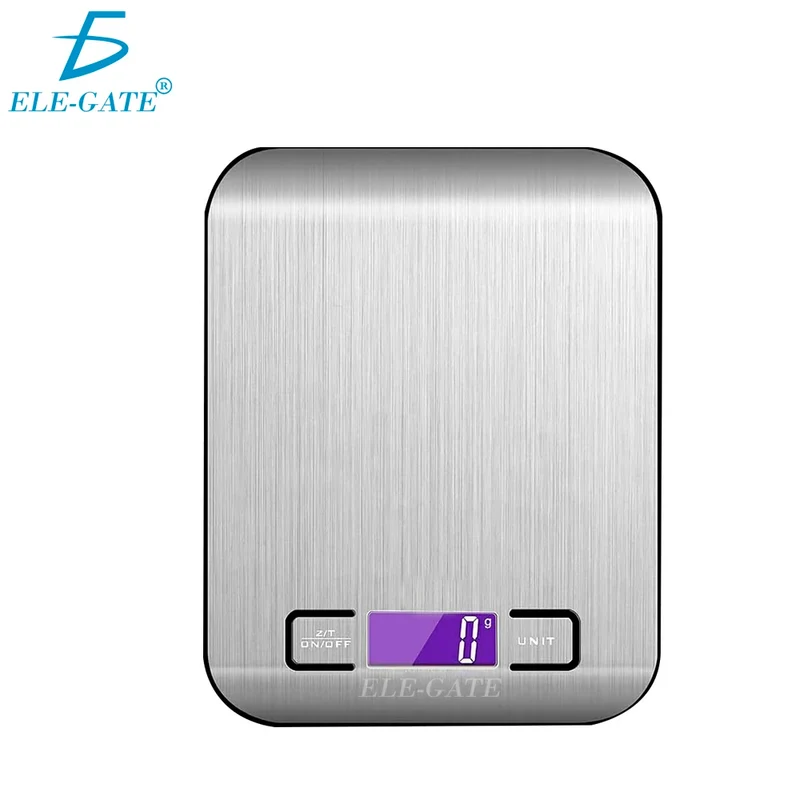 1g Accuracy Digital Kitchen Scale with 10kg Capacity Stainless Steel LCD Display Battery Powered