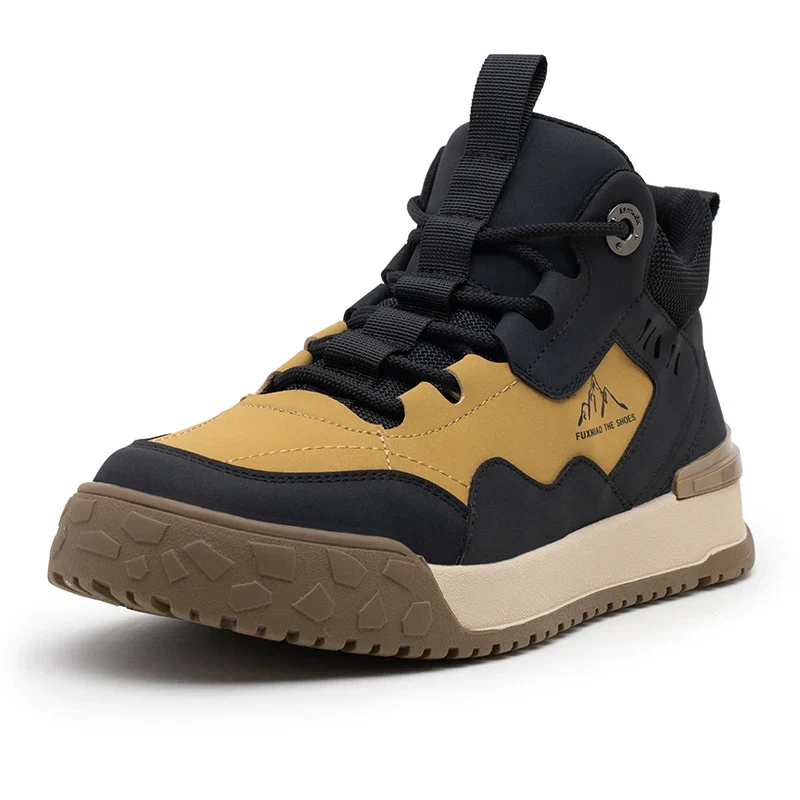 New Top Garde Leather Brand Boots for Men Usados Big Size 47 48 49 Work Styles Elevator Ankle Fashion Hiking Shoes High Quality