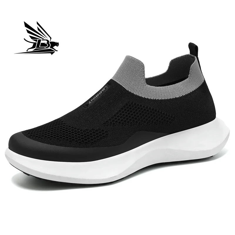 Men's Spring Breathable Slip-On Dad Shoes Large Size Soft Sole Casual Walking Shoes for Couple