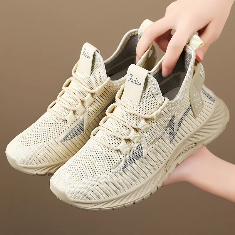 Women's Summer Casual Sneakers Comfortable Soft Sole Fitness Walking Shoes with Breathable Mesh Sports Shoes