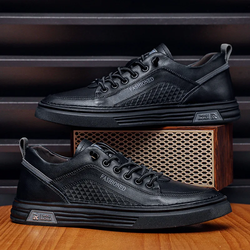 Men's New Fashion White Thin Board Shoes Casual Breathable Walking Style Shoes