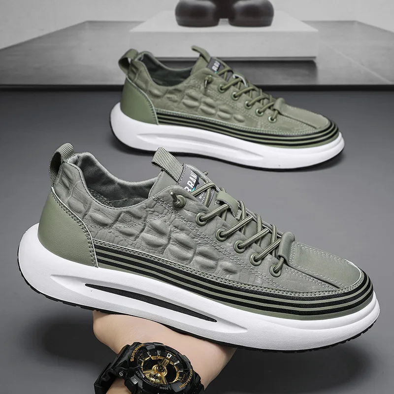 Men's Shoes Summer New Breathable Canvas Shoes Men's Trend Versatile Sports Thick Soled Casual Board Shoes