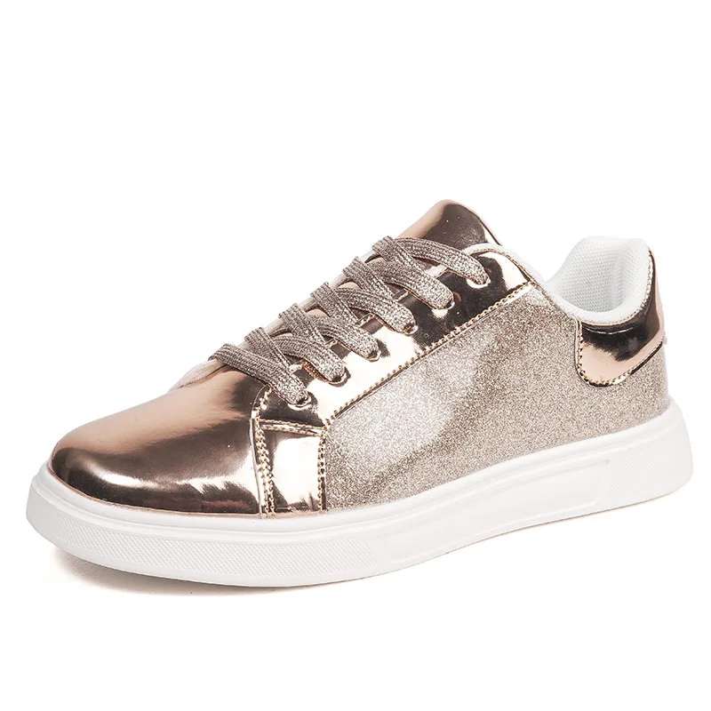 New Wholesale Women's Glitter Sneaker Sparkly High Quality 2024 Flat White Party Shoes Fashion Design Low Prices Factory OEM
