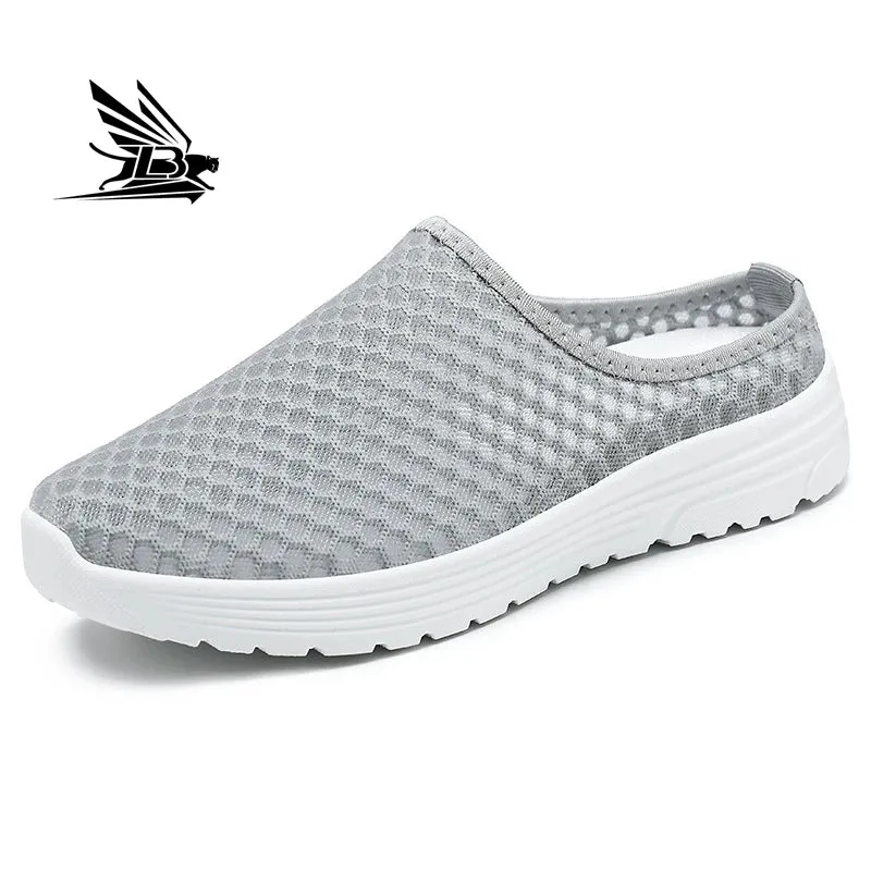 Women's Large Size Summer Casual Flat Platform Slides Breathable Mesh Soft Sole Comfortable Slip-On Comfortable Style