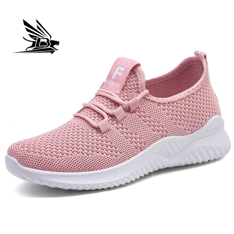 Women's Fashion Casual Sport Walking Sneakers Wholesale New Styles Disposable Breathable Flexible Tennis Shoes for Ladies