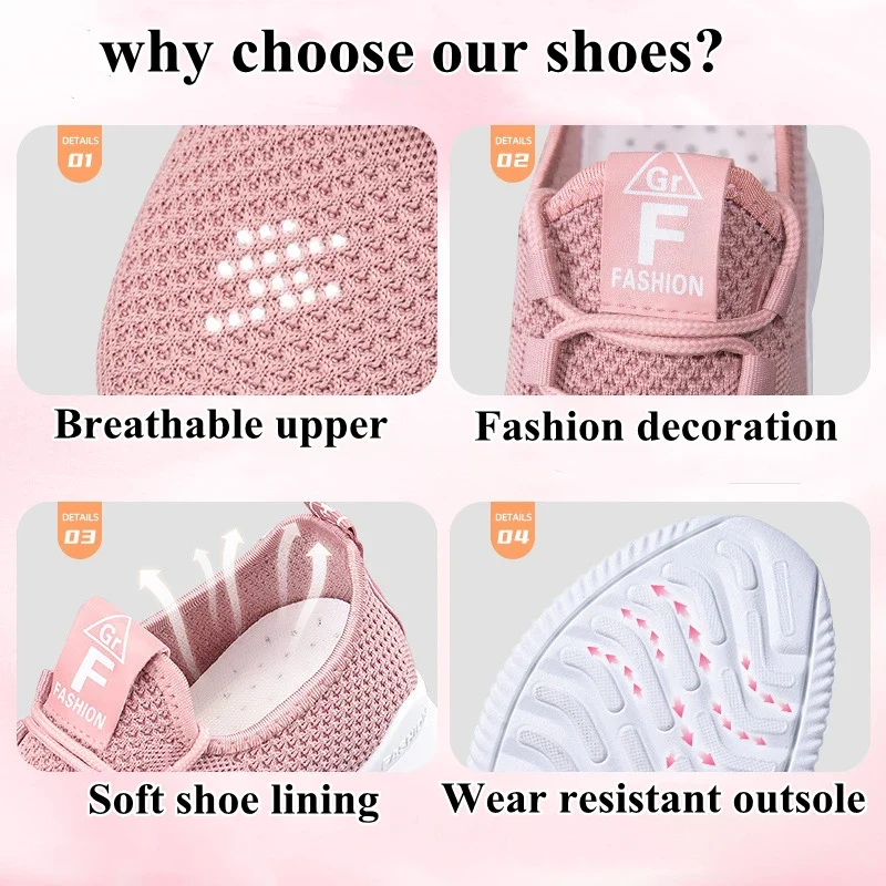 Women's Fashion Casual Sport Walking Sneakers Wholesale New Styles Disposable Breathable Flexible Tennis Shoes for Ladies
