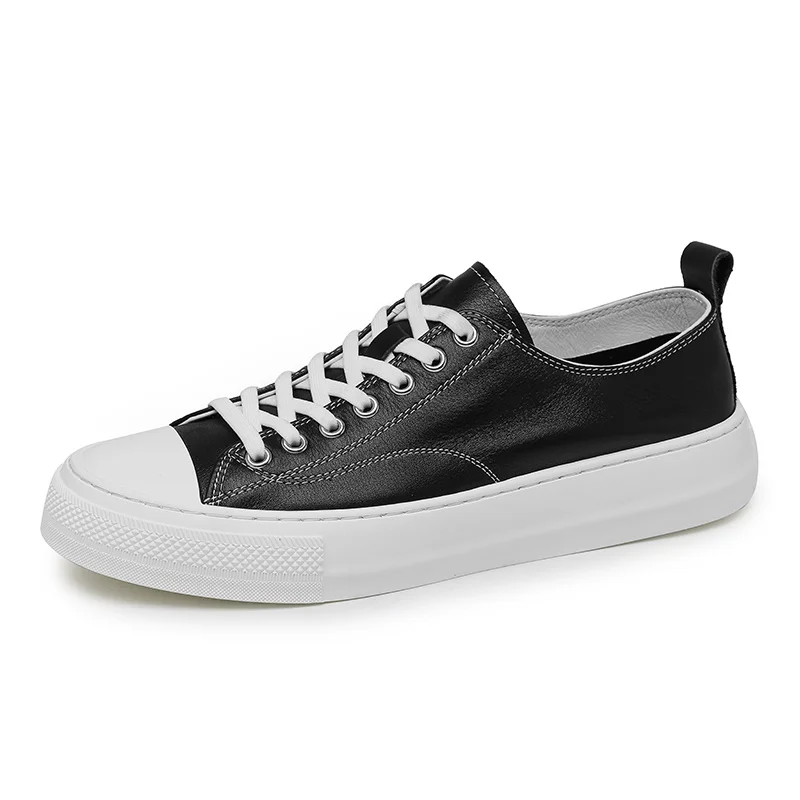 New High Quality Flat Men Sneaker Shoes Leather Casual Genuine Lace-up Italy Design Fashion Sneaker 2025 Low Price Factory OEM